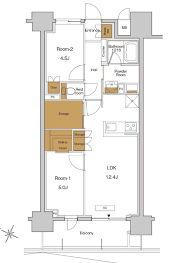RJRプレシア東十条ガーデン　1304号室　間取り