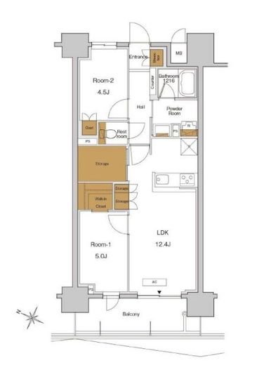 ＲＪＲプレシア東十条ガーデン　512号室　間取り