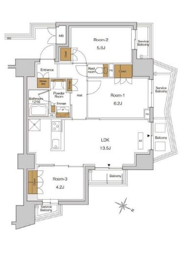 RJRプレシア東十条ガーデン　728号室　間取り