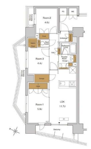 RJRプレシア東十条ガーデン　801号室　間取り
