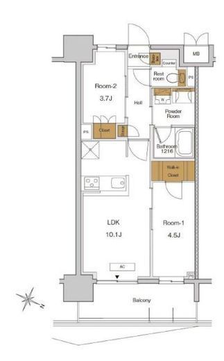 RJRプレシア東十条ガーデン　916号室　間取り