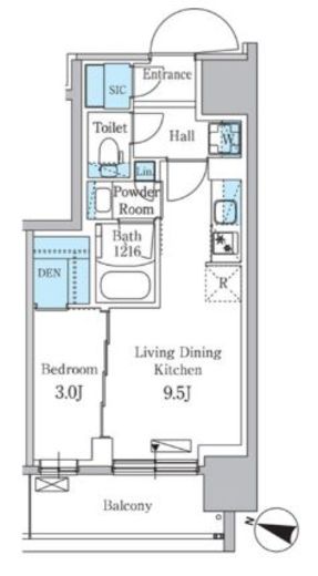 パークアクシス板橋本町ステーションゲート　1108号室　間取り