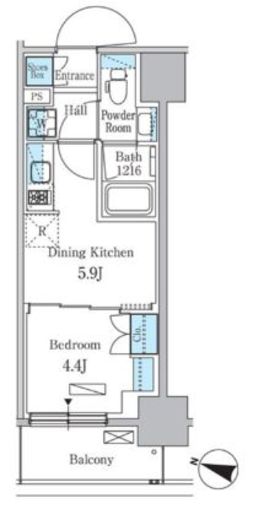 パークアクシス板橋本町ステーションゲート　504号室　間取り