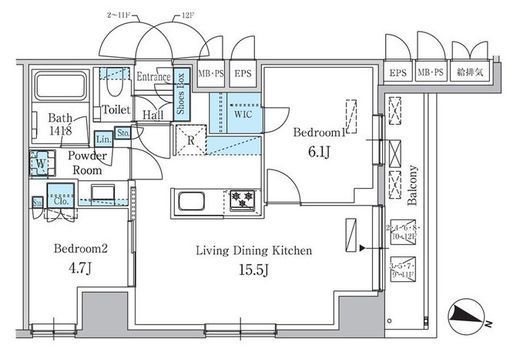 パークアクシス板橋本町ステーションゲート　702号室　間取り