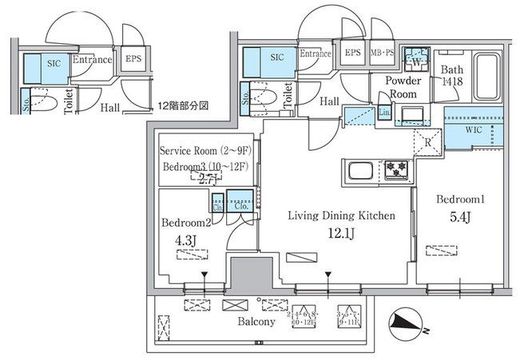 パークアクシス板橋本町ステーションゲート　801号室　間取り