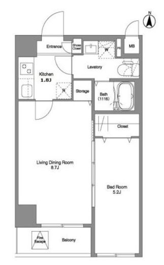 コンフォリア北池袋　802号室　間取り