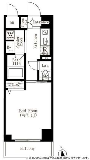 CREATIF文京江戸川橋　703号室　間取り
