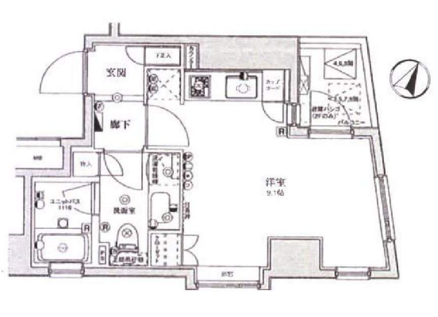 エスコートノヴェル南麻布　903号室　間取り