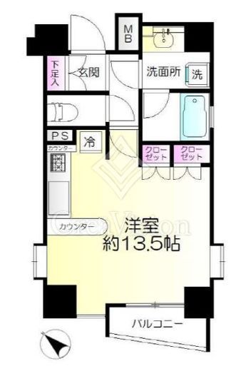 エスコートノヴェル南麻布　504号室　間取り