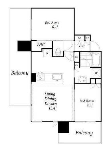 シティタワーズ板橋大山サウスタワー　1208号室　間取り