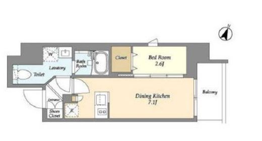 シーズンフラッツ東十条　1403号室　間取り