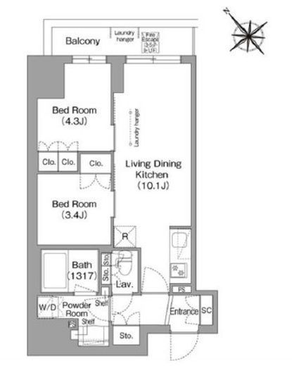 コンフォリア・リヴ東池袋　1101号室　間取り