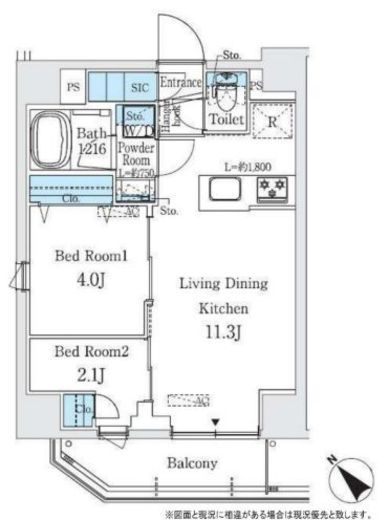 プライムブリス巣鴨　502号室　間取り