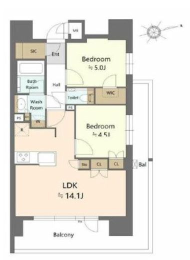 プレシス東京三ノ輪　3F1号室　間取り