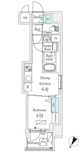 ロイジェント駒込六義園　1403号室　間取り