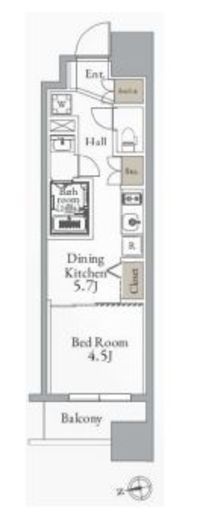 グランカーサ町屋　405号室　間取り