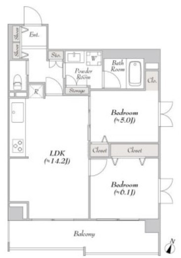 LUMIEC un HONGO (ルミークアン本郷)　401号室　間取り