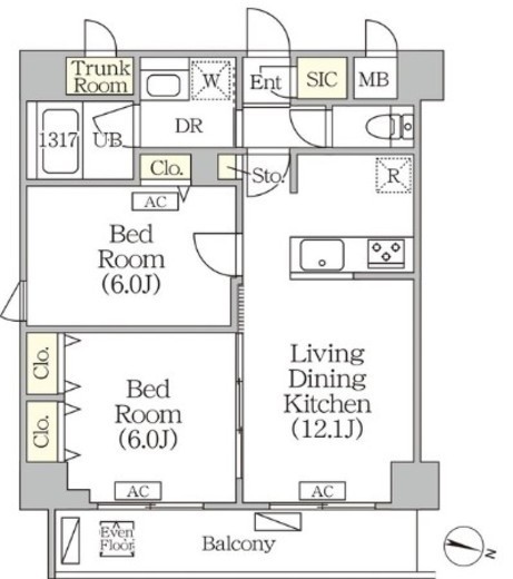 ORSUS志村坂上 (オルサス志村坂上)　501号室　間取り