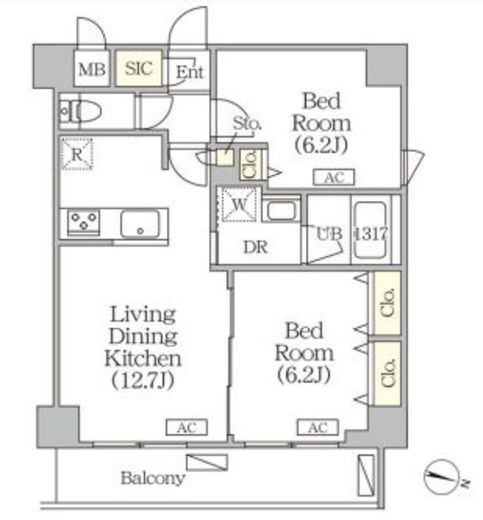 ORSUS志村坂上 (オルサス志村坂上)　510号室　間取り