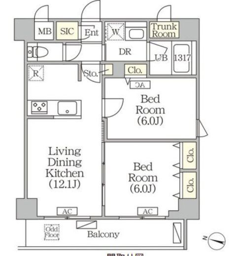 ORSUS志村坂上 (オルサス志村坂上)　515号室　間取り