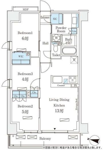 ロイヤルパークス赤羽サウス　107号室　間取り