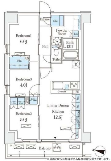 ロイヤルパークス赤羽サウス　308号室　間取り