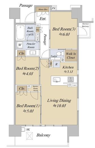 シティハウス巣鴨　605号室　間取り