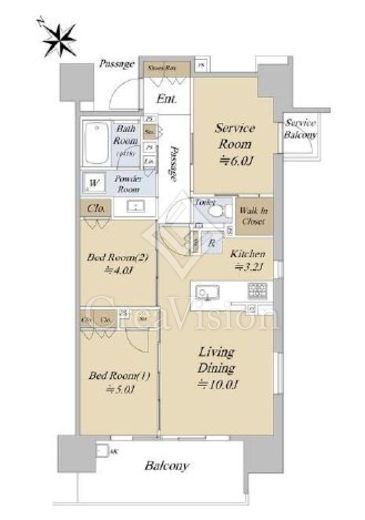 シティハウス巣鴨　2F3号室　間取り