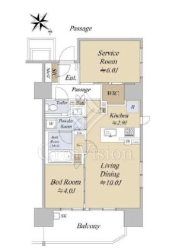 シティハウス巣鴨　11F4号室　間取り