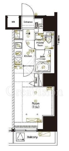 マーロ後楽園　602号室　間取り