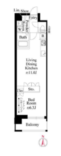 アールスタイル文京小石川　102号室　間取り