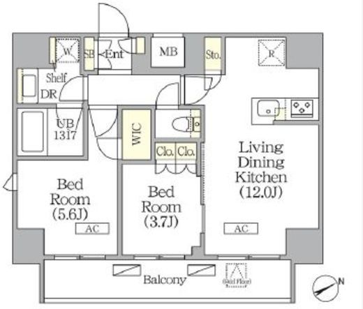 ジオエント町屋　1101号室　間取り