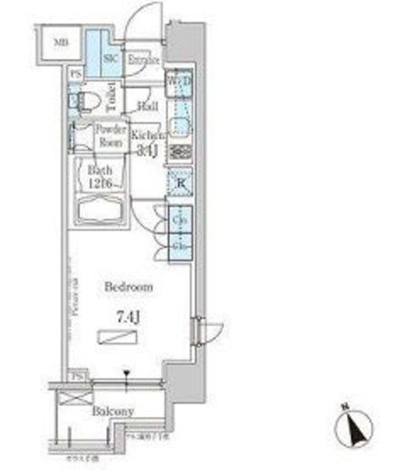 パークアクシス芝浦　505号室　間取り