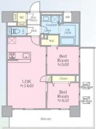 パピルス三ノ輪レジデンス　1306号室　間取り