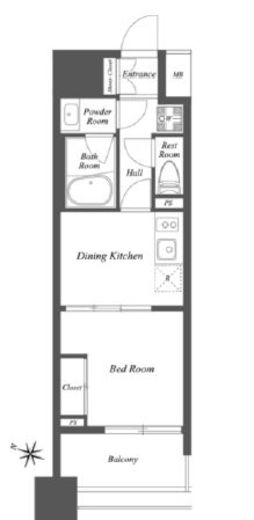 THE GATEHOUSE雑司が谷　102号室　間取り