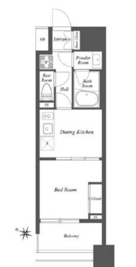 THE GATEHOUSE雑司が谷　1303号室　間取り