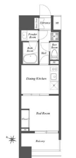 THE GATEHOUSE雑司が谷　1304号室　間取り