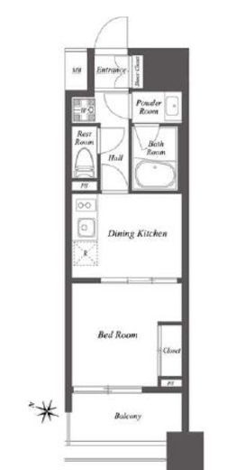 THE GATEHOUSE雑司が谷　1401号室　間取り