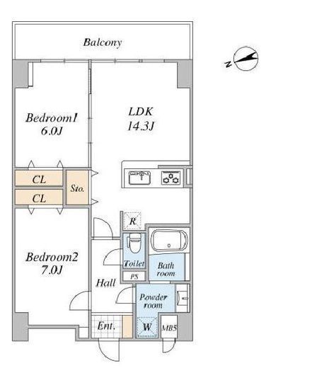スカイグランデ千住　1005号室　間取り