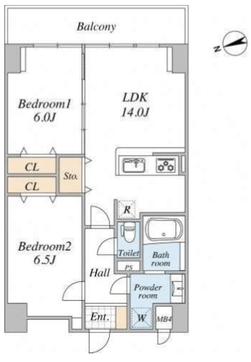 スカイグランデ千住　406号室　間取り