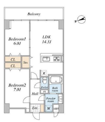 スカイグランデ千住　605号室　間取り
