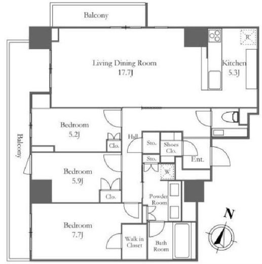 ブランズ本郷　12F1号室　間取り