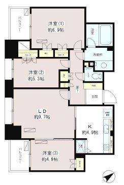 フルール田町　1103号室　間取り