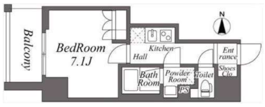 ZOOM池袋West　703号室　間取り