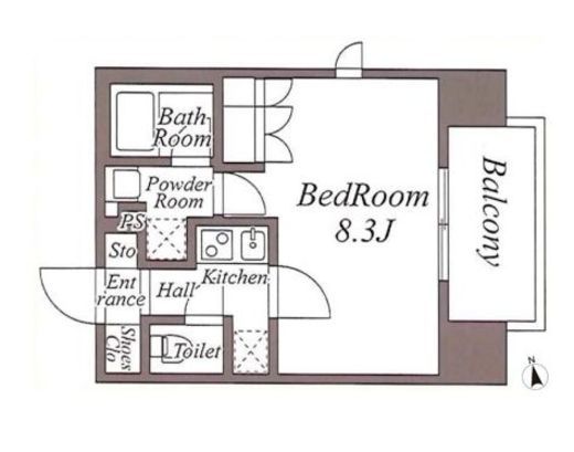 ZOOM池袋West　404号室　間取り