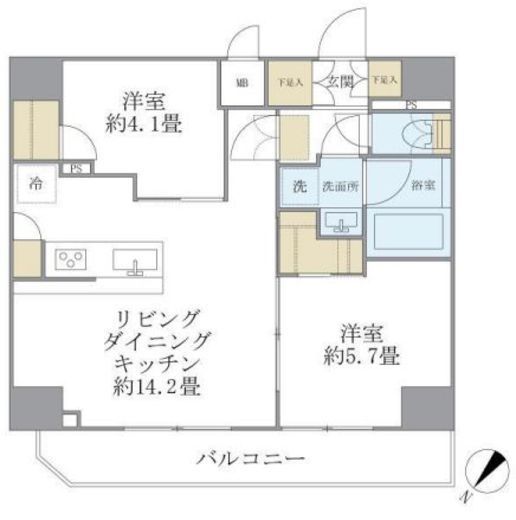アジールコート町屋　1101号室　間取り