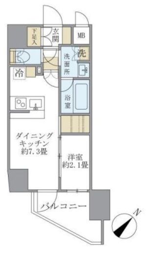 アジールコート町屋　1302号室　間取り