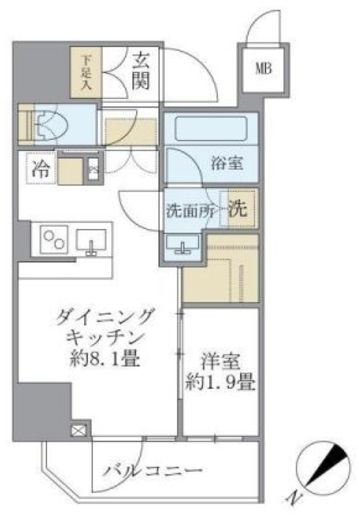 アジールコート町屋　401号室　間取り