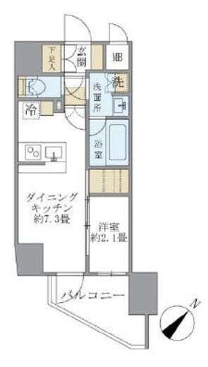 アジールコート町屋　702号室　間取り