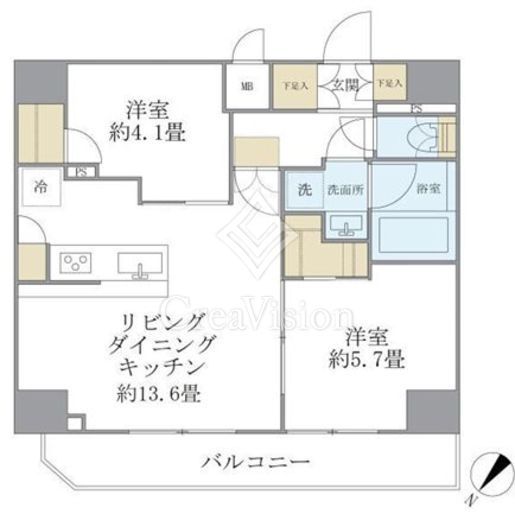 アジールコート町屋　1501号室　間取り